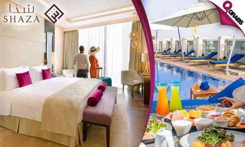 Staycation for TWO! Luxurious Deluxe Room + Breakfast Buffet, Gym, & Pool Access at Shaza Hotel!